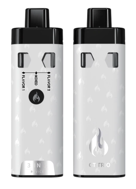 Wholesale Empty Dual Chamber (1ml+1ml 2g THC/CBD/Distillate/ Live Resin) Preating Vape Tank Disposable, Custom LOGO& Pattern